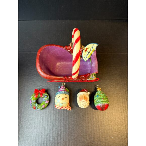 Jim Shore Jingle All the Way Winter Sleigh w/ ornament Set Heartwood Creek w/BOX - Picture 2 of 16
